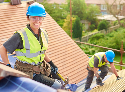 DK Contracting roofing crew working on a roof